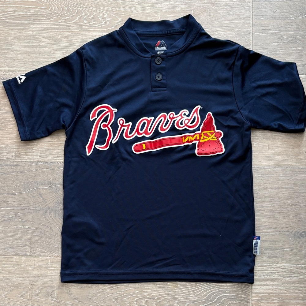 Majestic Navy Braves Kids Jersey